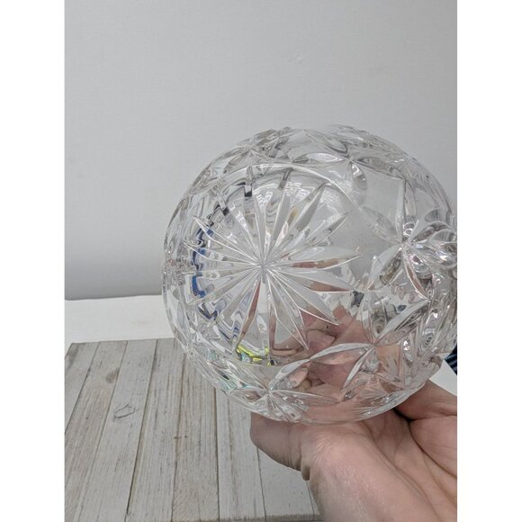 Vintage Crystal Cut Glass Centerpiece Basket 4 3/4" - Picture 6 of 8